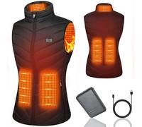 Mincoo Chaleco Térmico con Temperatura Ajustable Chaleco Calentador con 3 Temperaturas & 5 Zonas Ideal para Acampar Actividades al Aire Libre (FR/ES, Letras, XL, Regular, Regular, Hembra Negro)