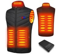 Mincoo Chaleco Térmico con Temperatura Ajustable Chaleco Calentador con 3 Temperaturas & 5 Zonas Ideal para Acampar Actividades al Aire Libre (FR/ES, Letras, XXL, Regular, Negro)