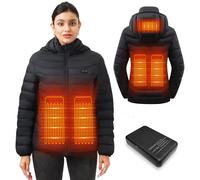 Mincoo Chaqueta Calefactable Adecuado Para Hombres y Mujeres con Temperatura A Justable Chaquetas Calefactora con 3 Temperaturas 5 Zonas Ideal Acampar Actividades al Aire Libre Invierno
