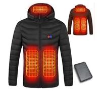 Mincoo Chaqueta Calefactable Adecuado Para Hombres y Mujeres,con Temperatura Ajustable Chaquetas calefactora con 3 Temperaturas & 5 Zonas Ideal para Acampar(Negro, XXL)