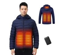 Mincoo Chaqueta Calefactable Hombre con Batería 10000mAh, Chaquetas con Calefaccion con 5 Zonas, 3 Temperaturas, Control Doble, Ideal para Senderismo, Esquí y Acampar