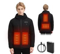 Mincoo Chaqueta Calefactable hombre Con Capucha Usb 3 Modos De Calentamiento,chaqueta invierno,Ropa Calefactable Para Exteriores, Motociclismo, Senderismo, Esquí Y Acampada.