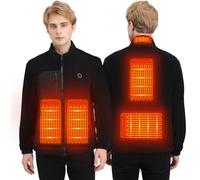 Mincoo Chaqueta Calefactable Hombre USB,Chaqueta Invierno Con Batería 10000 mAh,Ropa Calefactable Con 5 Zona De Caldaie, 8 Livello De Caldaie Ajustable