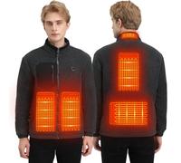 Mincoo Chaqueta Calefactable Hombre USB,Chaqueta Invierno Con Batería 10000 mAh,Ropa Calefactable Con 5 Zona De Caldaie, 9 Livello De Caldaie Ajustable