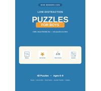 Mind Benders Kids - Low-Distraction Puzzles for Boys: A Calm, Focus-Friendly Activity Book for Kids Ages 6-9 - Great for Busy Minds and Boys with ADHD (Focus Tracker)