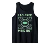 Mind Bot Lag-Free Gaming Pixel Tech Design Camiseta sin Mangas