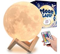 Mind-Glowing Lámpara de luna - Luz nocturna de luna 3D para dormitorio de niños - Luz de luna LED de 16 colores para decoración del espacio - Luz nocturna de globo de luna con soporte, táctil/control