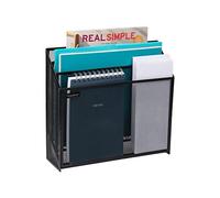 Mind Reader 3 niveles, Jumbo, soporte de malla, accesorios de escritorio de oficina, caja de archivos, organizador de revistas resistente, color negro