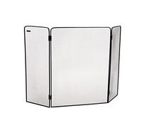 Mind Reader Pantalla de Chimenea de 3 Paneles, Plegable, para Interiores y Exteriores Protector, Metal, Negro