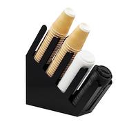 Mind Reader 4ACUPHOLD-BLK Dispensador de tapa, barra de café organizada para encimera, taza de bebidas, cocina, sala de descanso, 4 pulgadas de largo x 18 pulgadas de ancho x 16 pulgadas de alto, 4