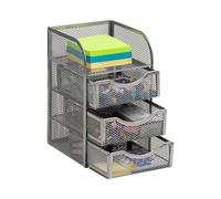 Mind Reader Almacenamiento de accesorios de escritorio, cesta de clip para carpeta de papel, espacio de trabajo, oficina, malla metálica, 4.75 pulgadas de largo x 5 pulgadas de ancho x 8 pulgadas de