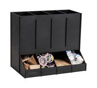 Mind Reader Anchor Collection, dispensador de cápsulas individuales de 4 compartimentos, capacidad de 120 cápsulas, organizador de encimera, sala de descanso, 14.5 pulgadas de largo x 9 pulgadas de