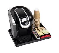 Mind Reader Anchor Collection - Estación de Servicio con Capacidad para 7 cápsulas, Organizador de encimera, Base para máquina de café, Individual, Color Negro