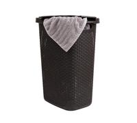 Mind Reader Basket Collection, cesta delgada para ropa sucia, capacidad de 60 litros, asas recortadas, tapa con bisagras adjuntas, ventilada, 17.65 pulgadas de largo x 13.75 pulgadas de ancho x 24.15