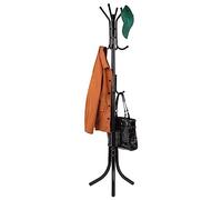 Mind Reader COATRACK11 Perchero de metal de pie con 11 ganchos para chaqueta, bolso, bufanda, soporte de árbol de paraguas, negro, 9 UK