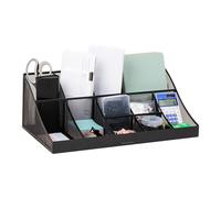 Mind Reader COMORGMESH-BLK - Organizador de 11 compartimentos para tazas de café y condimentos, malla metálica, 17.9 pulgadas de largo x 9.5 pulgadas de ancho x 6.6 pulgadas de alto, color negro