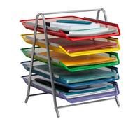 Mind Reader de 5 niveles Bandeja de papel Organizador de escritorio de almacenamiento de almacenamiento de trabajo Mase de metal de oficina 11.75 """"