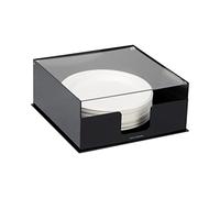 Mind Reader Dispensador de platos cubiertos, sala de descanso, utensilios de servicio, negro, soporte