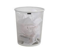 Mind Reader Garbage Waste Basket Set Papelera de Reciclaje, Cubo de Basura Redondo de Malla metálica, Color Blanco, Metal