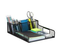 Mind Reader Network Collection, bandeja para servir utensilios, servilletas y platos, sala de descanso, organizador de encimera, malla metálica, color negro