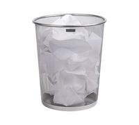 Mind Reader Papelera de malla, 16.65L(4.4 gal), cesta de papel desecho, redondo, oficina, malla metálica, plata