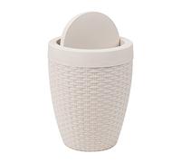 Mind Reader Papelera para baño, papelera, basura, hogar, hotel, oficina, cubo redondo marfil