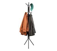 Mind Reader Perchero para abrigos, árbol de pasillo, independiente, perchero, sombrero, chaqueta, bolso, metal, 14.75 pulgadas de largo x 16.5 pulgadas de ancho x 69 pulgadas de alto, negro