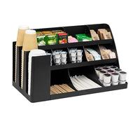 Mind Reader Pionero organizador de 11 compartimentos para condimentos, color negro 14 compartimentos, extragrande. negro