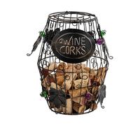Mind Reader Soporte de Corcho de Vino de Metal con Adornos, Negro, Grande