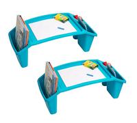 Mind Reader Sprout Collection, Escritorio portátil, Bandeja de Desayuno, Escritorio para Laptop, Bolsillos Laterales de Almacenamiento con 3 Compartimentos para Juguetes, Libros, Juegos y Aperitivos