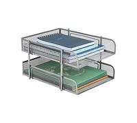 Mind Reader Tamaño carta, apilable, soporte para archivos y documentos, organizador de escritorio, malla metálica, plata, 1 pieza