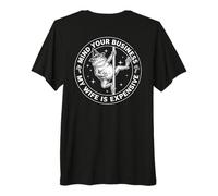 Mind Your Business My Wife is Expensive Funny Frog Husband Camiseta Premium