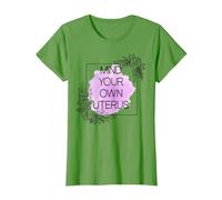 Mind Your Own Uterus Shirt,Camiseta Floral Utero,Utero de Ovario Camiseta, Mujer, Hierba, M