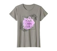 Mind Your Own Uterus Shirt,Camiseta Floral Utero,Utero de Ovario Camiseta, Mujer, Pizarra, S