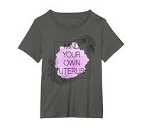 Mind Your Own Uterus Shirt,Camiseta Floral Utero,Utero de Ovario Camiseta, Mujer Tallas Grandes, Asfalto, 6XL Grande