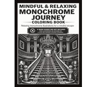 MINDFUL AND RELAXING MONOCHROME JOURNEY COLORING BOOK: X-Mark Guides Not Included 50 Cozy House Interiors Detailed Illustrations for a Stress Relief ... Relief Coloring Book - Bold & Easy Relaxing)