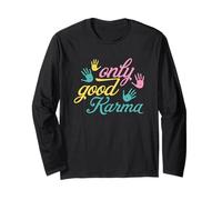 Mindful Living Only Good Karma Handprint Cita Manga Larga