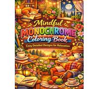 Mindful Monochrome Coloring Book: Cozy Detailed Designs for Relaxation: A Relaxing Collection of Cozy and Intricate Scenes for Mindful Focus Stress Relief and Creative Calm