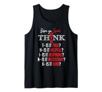 Mindful Speech Acronym True Helpful Inspiring Kind Graphic Camiseta sin Mangas