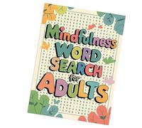Mindfulness Bold Search para adultos, rompecabezas de búsqueda de palabras, actividades de ejercicio cerebral, 21x28.5cm promueve la atención plena para que los adultos mantengan su mente en paz y pos