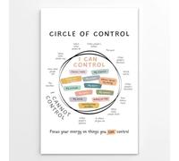 Mindfulness Circle of Control Poster - What You Can Control Guide for Mental Health & Self-Care(Framed,08x12inch(20x30cm))