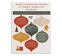 Mindfulness Exercises for Kids Poster Calming Strategies Canvas Wall Art for Childrens Room Decor Parenting Aid Emotional Wellness Activity(Framed,12x18inch(30x45cm))