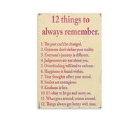 Mindfulness & Inspiration Poster, 12 Things to Remember Chart, Wall-Art for Home Dorm Room(Unframed,12x18inch(30x45cm))