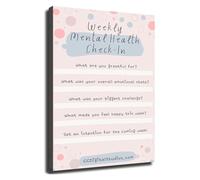 Mindfulness Poster Weekly Mental Health Check In Self Care Wall-Art for Home Office Bedroom Decor(Unframed,12x18inch(30x45cm))