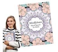 Mindfulness Word Search, Brain Exercise Game, Word Find Puzzle, Relaxing Stress Relief, Portable Entertainment, Waiting Room Travel, Cognitive Exercise Book, 8.27x11.22 Inches