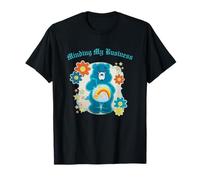 Minding My Business Parche Flor Oso Autocuidado Anti-Social Camiseta