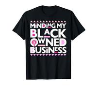 Minding My Own Black Business Apoyando el Cáncer de Mama Rosa Camiseta gráfica económica