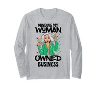 Minding my Woman Owned Business Female Empresario Jefe Manga Larga