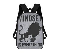 Mindset Is Everything Lion Cat - Gym, Hustle, Success, Motivational Mochila De Viaje Resistente Al Agua, Mochila Para Computadora Portátil Para Campus, Viajes Al Aire Libre Y Deportes 17inch