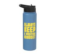 Mindset Positivity Art Inspirador Mente Motivacional Cita Stainless Steel Insulated Water Bottle